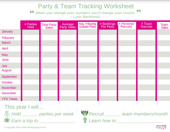 Party Tracking Worksheet